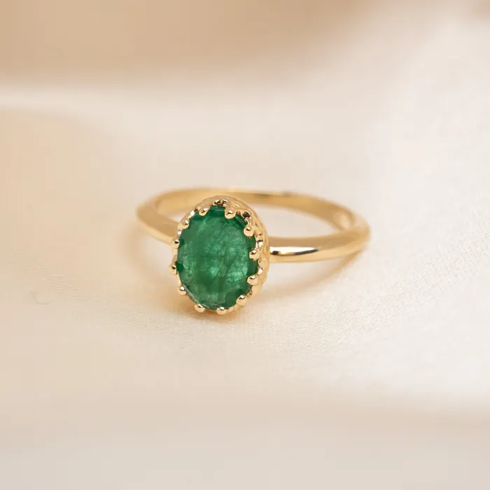 Rings 14k Emerald Crown Ring RG