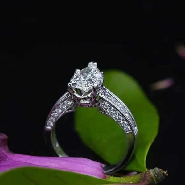 Rings Diamond Source NYC GIA Certified Diamond Engagement Ring Set in 14K White Gold 257ct tw Pear Shape Princess Cut Round Brilliant Natrual Diamonds