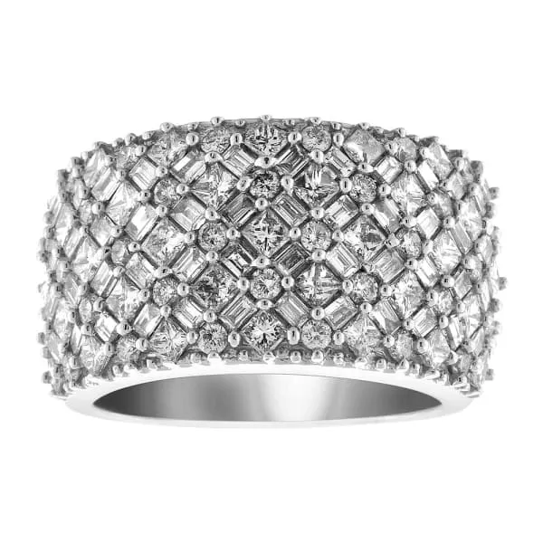 Rings Diamond Source NYC Natural Round Brilliant Princess Cut Baguette Cut Diamond Fashion Band Set in 18K White Gold 500ct tw Rings Diamond Source NYC Natural Round Brilliant Princess Cut Baguette Cut Diamond Fashion Band Set in 18K White Gold 500ct tw
