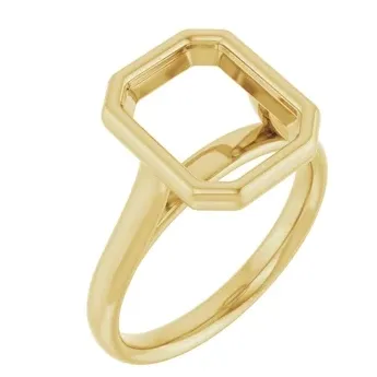 Rings Engagement Collections 14K Yellow Gold Bezel Set Ring for 10x8 Emerald Cut Ring Rings Engagement Collections 14K Yellow Gold Bezel Set Ring for 10x8 Emerald Cut Ring