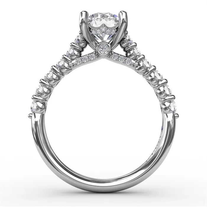Rings Fana 14K White Gold Contemporary Diamond Engagement Ring With Hidden Halo Rings Fana 14K White Gold Contemporary Diamond Engagement Ring With Hidden Halo