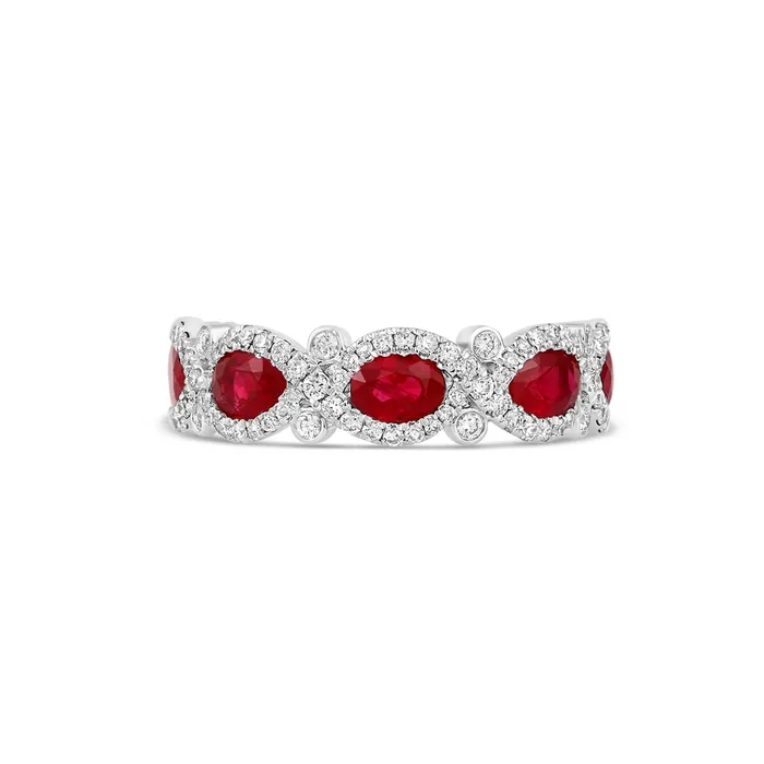 Rings Meierotto Jewelers 18K White Gold Ruby and Diamond Infinity Design Ring Rings Meierotto Jewelers 18K White Gold Ruby and Diamond Infinity Design Ring