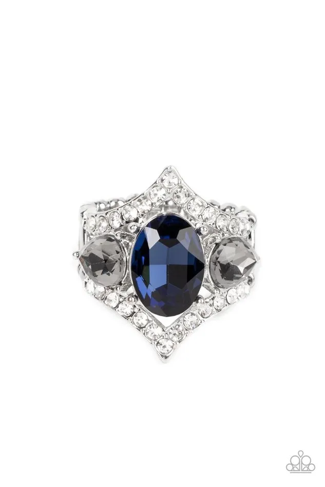 Rings Paparazzi Jewelry Paparazzi Ring Bow Down to Dazzle Blue