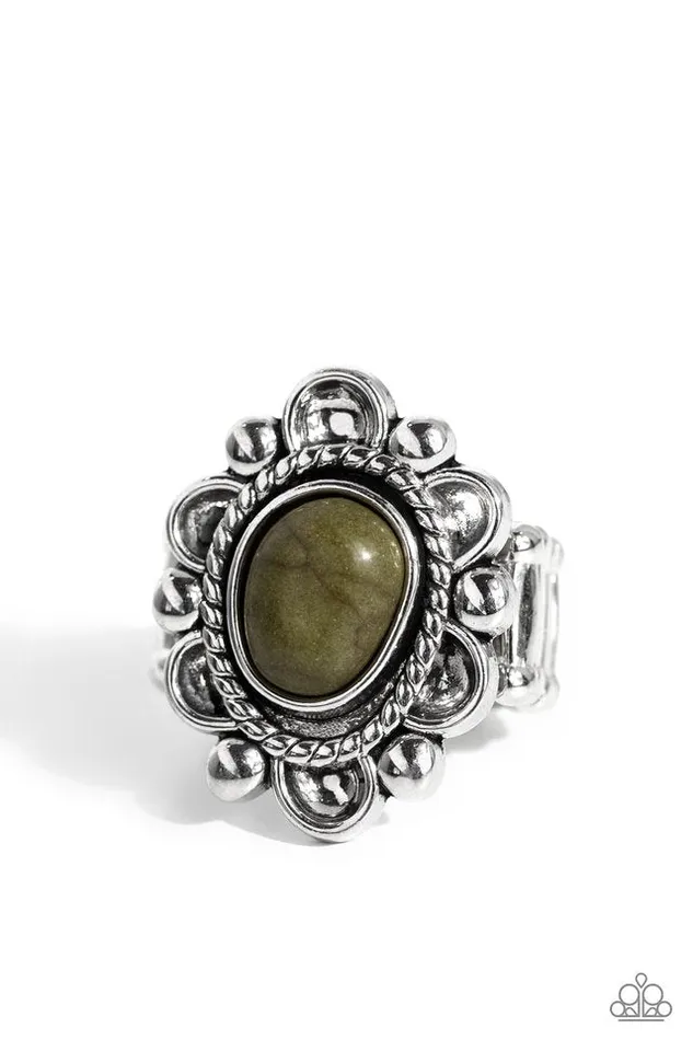 Rings Paparazzi Jewelry Paparazzi Ring Desert Prairie Green Rings Paparazzi Jewelry Paparazzi Ring Desert Prairie Green