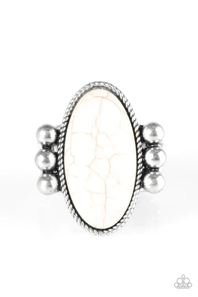 Rings Paparazzi Jewelry Paparazzi Ring Skipping SANDSTONES White