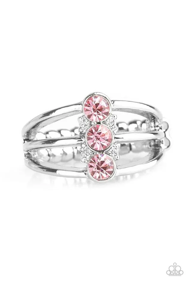 Rings Paparazzi Jewelry Paparazzi Ring Triple Crown Winner Pink