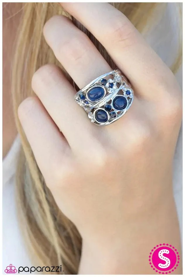 Rings Paparazzi Ring Beautifully Bemused Blue Paparazzi Jewelry