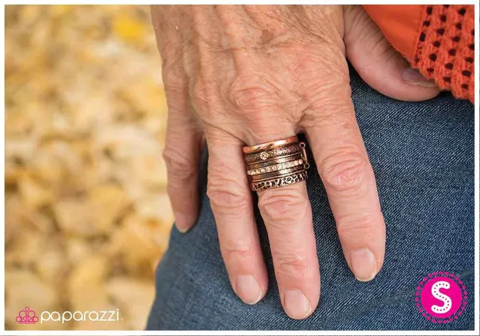 Rings Paparazzi Ring Stack the Deck Copper Paparazzi Jewelry