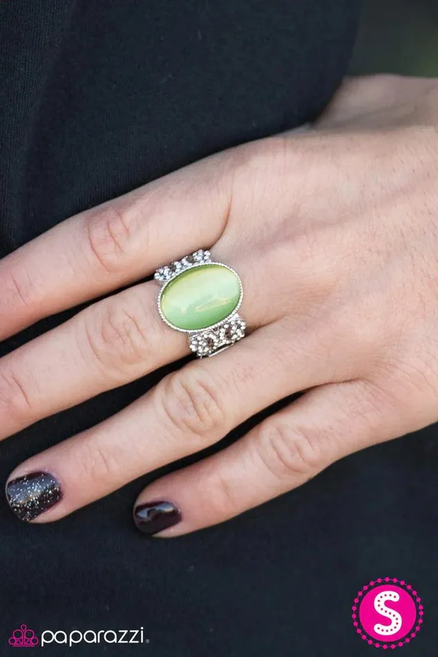 Rings Paparazzi Ring Your Castle Awaits Green Paparazzi Jewelry