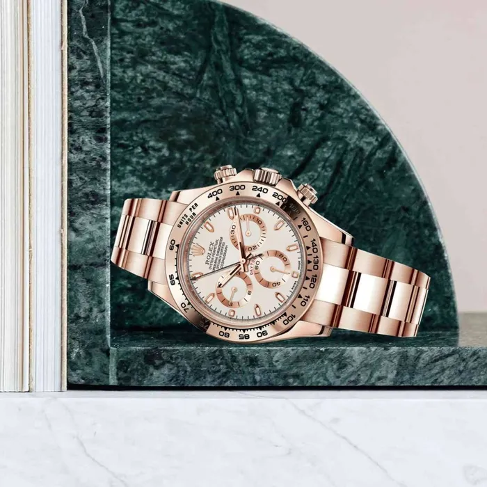 Rolex Bracelets Rolex Cosmograph Daytona 40mm Ref 1165050010 Ivory Index Dial 18K Rose Gold Oyster Bracelet Mens Watch