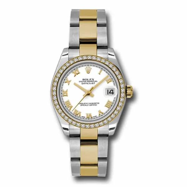 Rolex Bracelets Rolex Datejust 31mm Ref 178383 wro White Roman Dial Diamond Bezel Two Tone Stainless Steel 18K Yellow Gold Oyster Bracelet Womens Watch Rolex Bracelets Rolex Datejust 31mm Ref 178383 wro White Roman Dial Diamond Bezel Two Tone Stainless Steel 18K Yellow Gold Oyster Bracelet Womens Watch