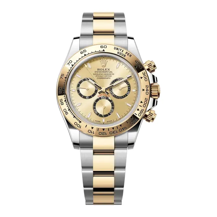 Rolex Cosmograph Daytona 40mm Ref 126503 Golden Index Dial Gold Bezel Two Tone Stainless Steel 18K Yellow Gold Oyster Bracelet Mens Watch Rolex Bracelets Rolex Cosmograph Daytona 40mm Ref 126503 Golden Index Dial Gold Bezel Two Tone Stainless Steel 18K Yellow Gold Oyster Bracelet Mens Watch Rolex Bracelets