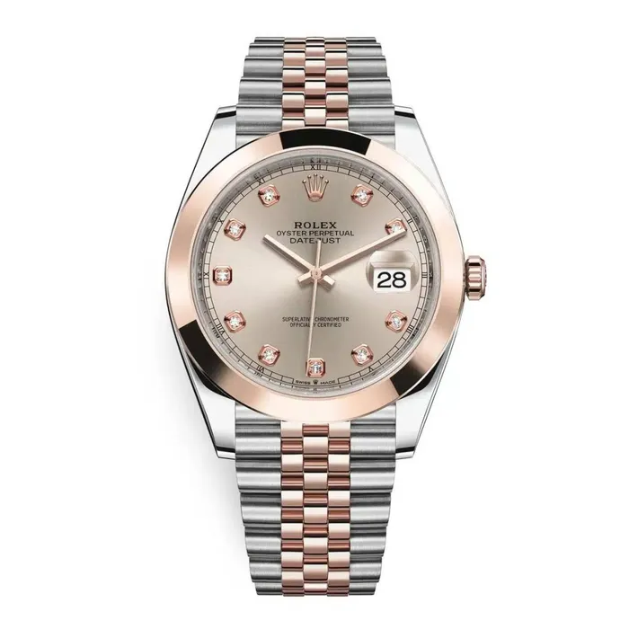 Rolex Rolex Datejust 41mm Ref 1263010008 Sundust Diamond Dial Two Tone Stainless Steel 18K Rose Gold Jubilee Bracelet Mens Watch Bracelets Rolex Rolex Datejust 41mm Ref 1263010008 Sundust Diamond Dial Two Tone Stainless Steel 18K Rose Gold Jubilee Bracelet Mens Watch Bracelets