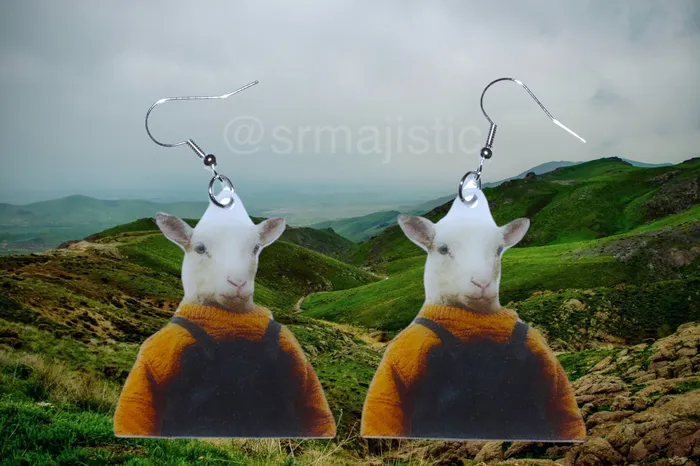 Sam Makes Things Earrings Ada the Lamb Character from Lamb 2021 Handmade Earrings Sam Makes Things Earrings Ada the Lamb Character from Lamb 2021 Handmade Earrings