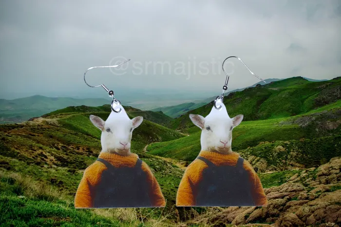 Sam Makes Things Earrings Ada the Lamb Character from Lamb 2021 Handmade Earrings