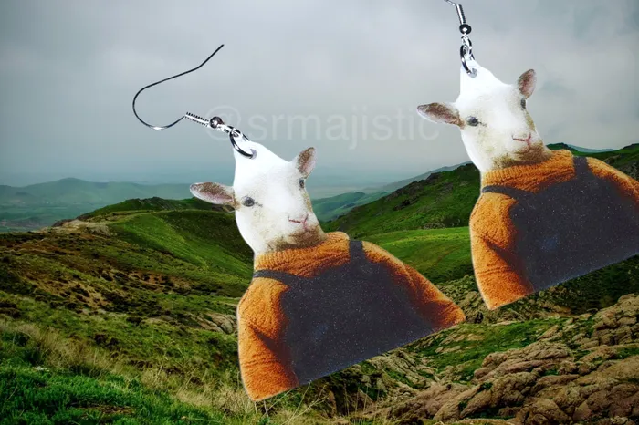 Sam Makes Things Earrings Ada the Lamb Character from Lamb 2021 Handmade Earrings