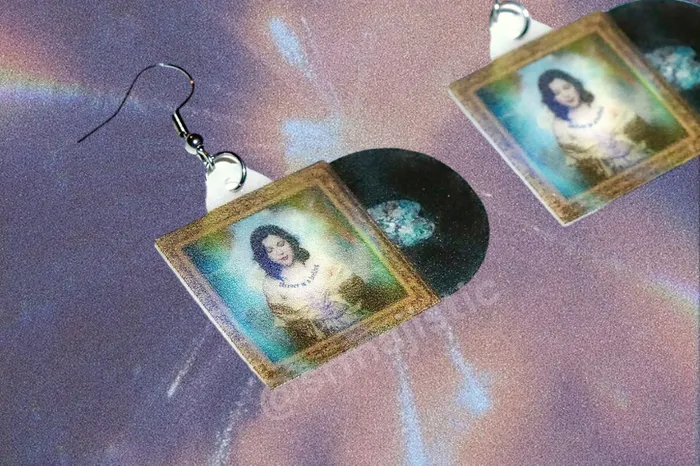 Sam Makes Things Earrings Lucy Dacus Forever is a Feeling Vinyl Album Handmade Earrings