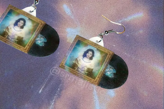 Sam Makes Things Earrings Lucy Dacus Forever is a Feeling Vinyl Album Handmade Earrings