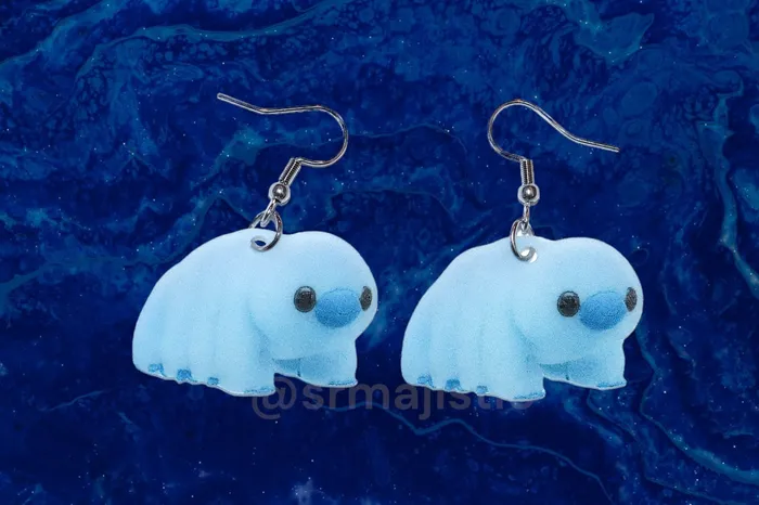 Sam Makes Things READY TO SHIP Build a Bear Water Bear Plush 2D Character Handmade Earrings Earrings