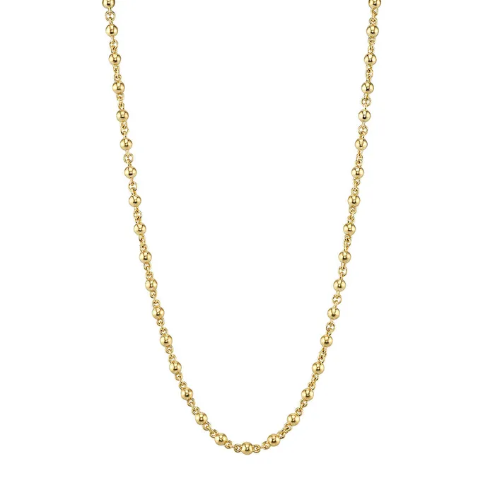 Single Stone Necklaces Single Stone 18K Yellow Gold Rosary Chain Necklace