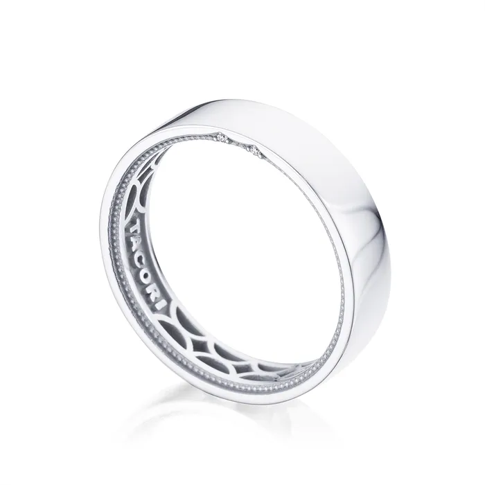 Tacori Rings Tacori Coastal Crescent 14K White Gold Gents HighPolish Band Tacori Rings Tacori Coastal Crescent 14K White Gold Gents HighPolish Band
