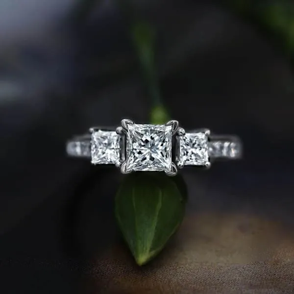 Three Stone Diamond Engagement Ring Set in 14K White Gold 205ct tw Princess Cut Natural Diamonds Diamond Source NYC Rings Three Stone Diamond Engagement Ring Set in 14K White Gold 205ct tw Princess Cut Natural Diamonds Diamond Source NYC Rings