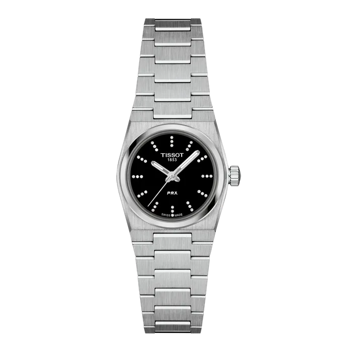 Tissot PRX 25mm Watch Diamond Markers Black Dail Tissot Watches
