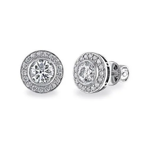220 Carats Round Cut Halo Natural Earth Mined Diamond Stud Earring Fine Gold Jewelry GB Earrings 220 Carats Round Cut Halo Natural Earth Mined Diamond Stud Earring Fine Gold Jewelry GB Earrings