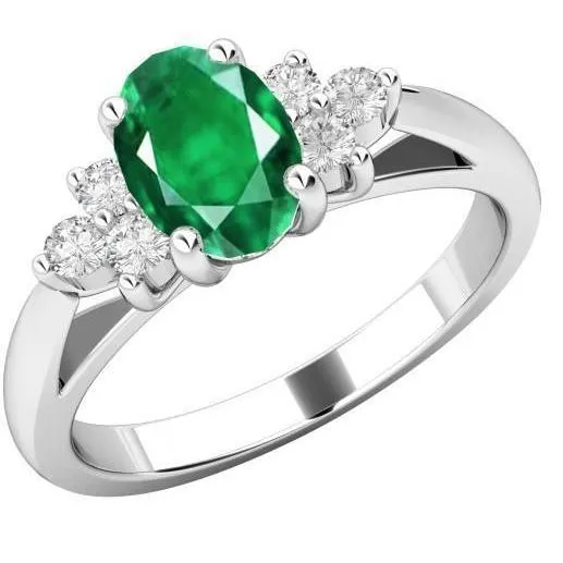 310 Carats Prong Set Green Emerald And Natural Earth Mined Diamond Gemstone Ring White Gold 14K GB Rings 310 Carats Prong Set Green Emerald And Natural Earth Mined Diamond Gemstone Ring White Gold 14K GB Rings