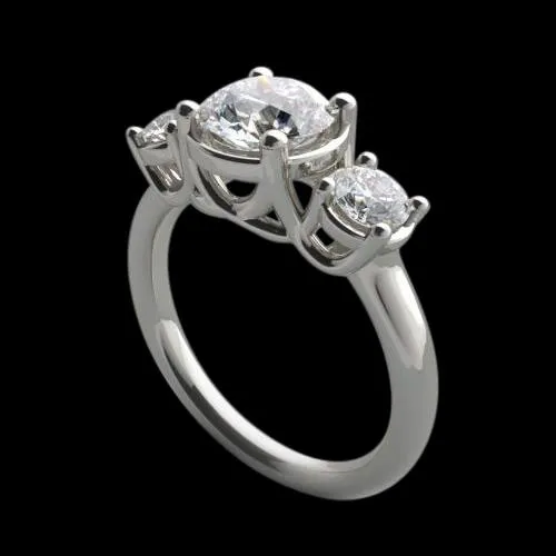 3 Carat Lucida Natural Earth Mined Diamonds 3 Stone Engagement Ring GB Rings