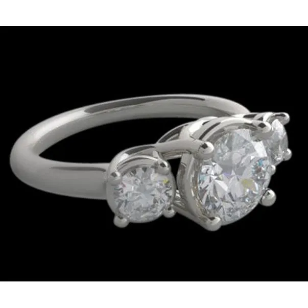 3 Carat Lucida Natural Earth Mined Diamonds 3 Stone Engagement Ring GB Rings