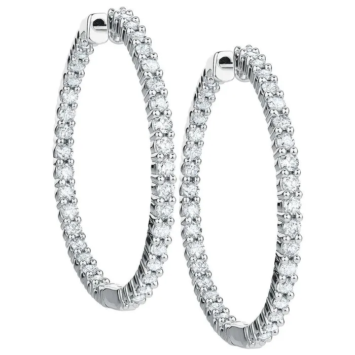 3 Carat Natural Earth Mined Diamond Hoop Earrings GB Earrings