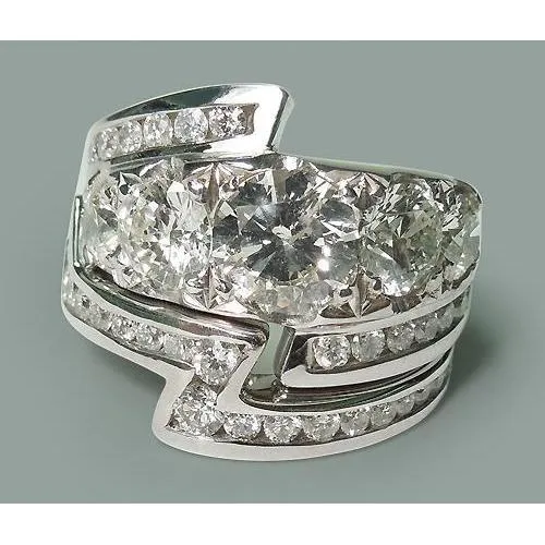 455 Carat Round Natural Earth Mined Diamonds Wedding Ring And Band Set GB Rings 455 Carat Round Natural Earth Mined Diamonds Wedding Ring And Band Set GB Rings