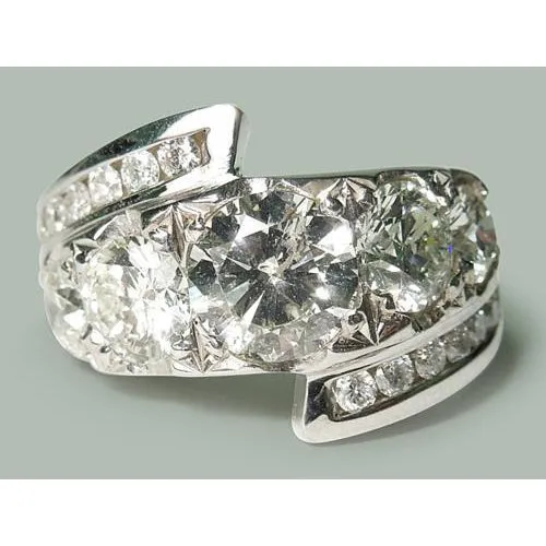 455 Carat Round Natural Earth Mined Diamonds Wedding Ring And Band Set GB Rings