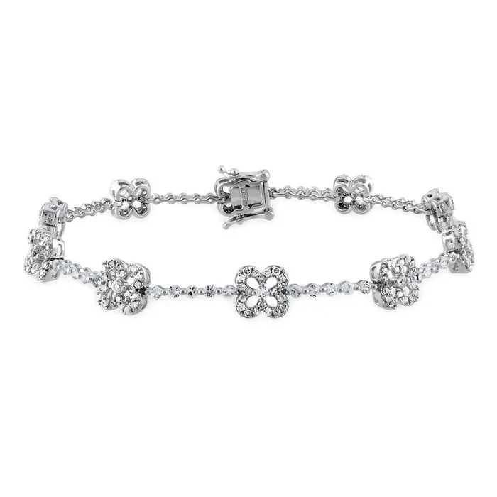 5 Carats Round Real Natural Earth Mined Diamond Lady Bracelet White Gold 14K GB Bracelets 5 Carats Round Real Natural Earth Mined Diamond Lady Bracelet White Gold 14K GB Bracelets