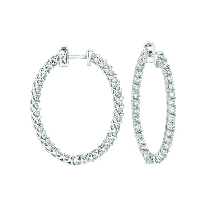 7 Pointer Oval Shape Hoop Earrings 452 Carats 14K White Natural Earth Mined Diamond GB Earrings 7 Pointer Oval Shape Hoop Earrings 452 Carats 14K White Natural Earth Mined Diamond GB Earrings