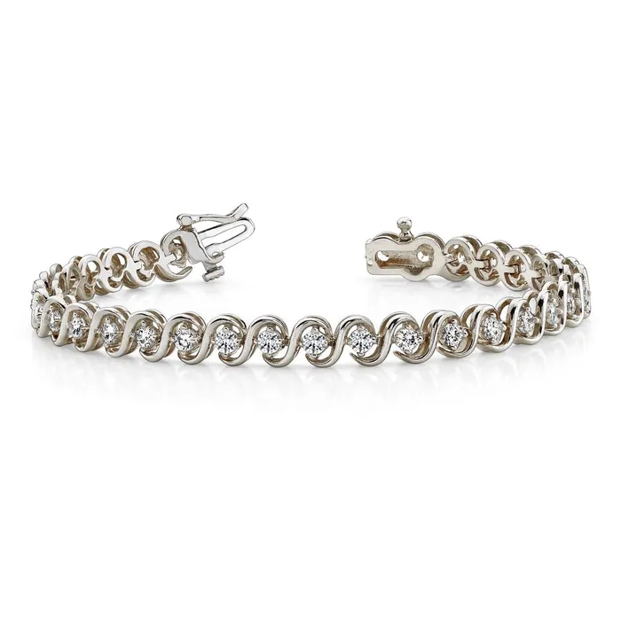 Bracelets GB 9 Ct Prong Set Round Natural Earth Mined Diamond S Style Tennis Women Bracelet Gold 14K Bracelets GB 9 Ct Prong Set Round Natural Earth Mined Diamond S Style Tennis Women Bracelet Gold 14K