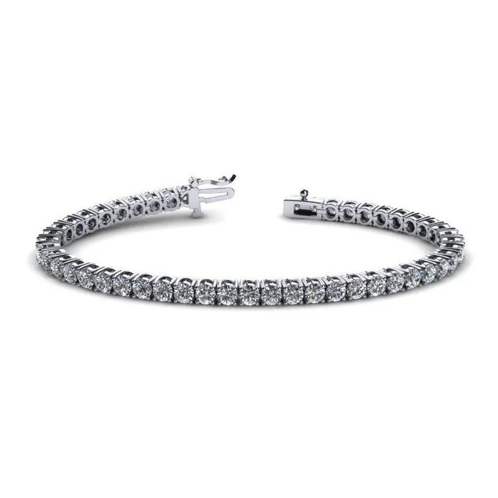 Bracelets GB Brilliant Cut 6 Carats Round Natural Earth Mined Diamonds Tennis Bracelet White Gold Bracelets GB Brilliant Cut 6 Carats Round Natural Earth Mined Diamonds Tennis Bracelet White Gold