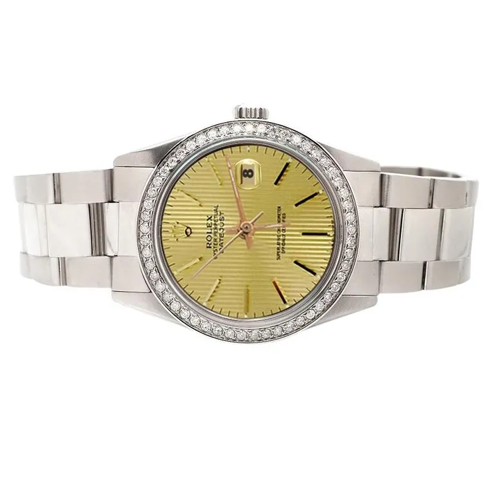 Bracelets GB Diamond Bezel Oyster Bracelet Ss Date Just Watch Rolex Stick Dial QUICK SET Bracelets GB Diamond Bezel Oyster Bracelet Ss Date Just Watch Rolex Stick Dial QUICK SET