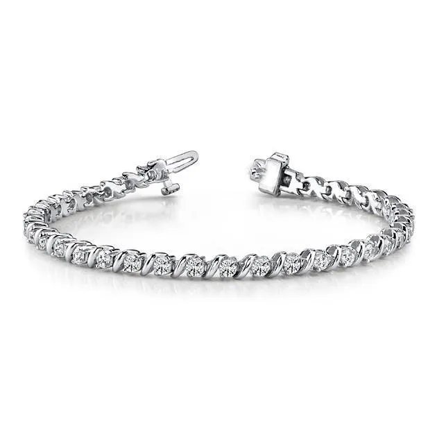 Bracelets GB Sparkling Round Cut 420 Carats Natural Earth Mined Diamonds Ladies Bracelet 14K Bracelets GB Sparkling Round Cut 420 Carats Natural Earth Mined Diamonds Ladies Bracelet 14K