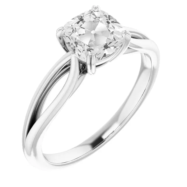 Cushion Old Cut Earth Mined Diamond Split Shank Solitaire Ring 5 Carats HarryChadEntcom Rings Cushion Old Cut Earth Mined Diamond Split Shank Solitaire Ring 5 Carats HarryChadEntcom Rings