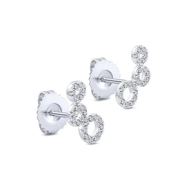Earrings GB 23 Ct Halo Round Brilliant Cut Stud Earring 14K White Gold Natural Earth Mined Diamond