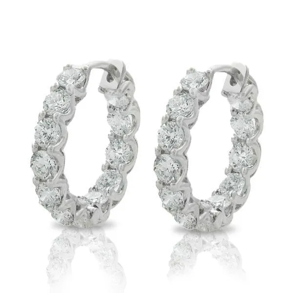 Earrings GB 480 Ct Natural Earth Mined Diamonds Hoop Earrings Sparkling Round Cut Earrings GB 480 Ct Natural Earth Mined Diamonds Hoop Earrings Sparkling Round Cut