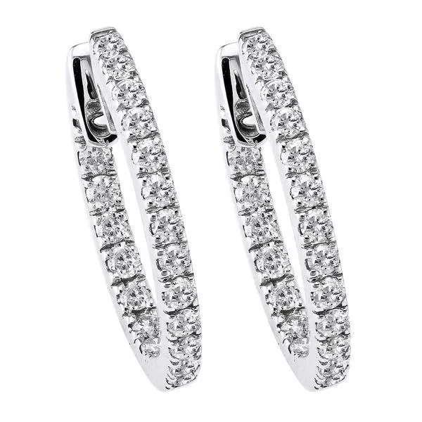 Earrings GB Hoop Earrings 14K White Gold 480 Ct F Vvs1 Round Cut Natural Earth Mined Diamonds Lady Earrings GB Hoop Earrings 14K White Gold 480 Ct F Vvs1 Round Cut Natural Earth Mined Diamonds Lady