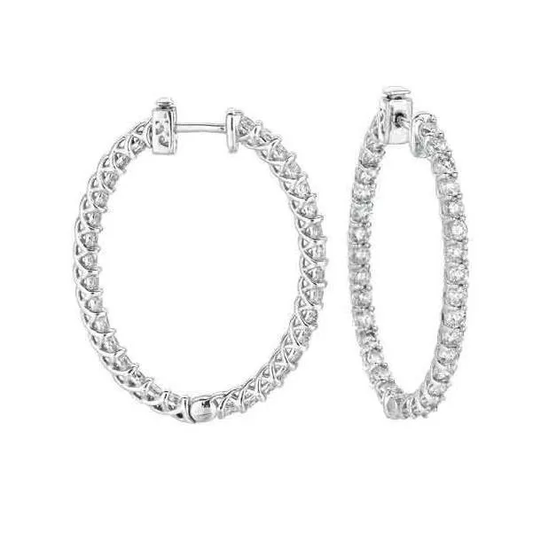 Earrings GB Sparkling Round Cut 450 Ct Natural Earth Mined Diamonds Ladies Hoop Earrings Gold White Earrings GB Sparkling Round Cut 450 Ct Natural Earth Mined Diamonds Ladies Hoop Earrings Gold White