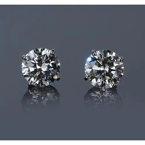 Earrings GB White Gold 14K Prong Round Genuine Natural Earth Mined Diamond Stud Earring G Si1 2 Carats Earrings GB White Gold 14K Prong Round Genuine Natural Earth Mined Diamond Stud Earring G Si1 2 Carats