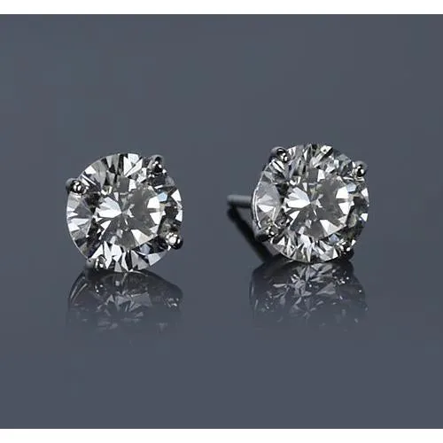 Earrings GB White Gold 14K Prong Round Genuine Natural Earth Mined Diamond Stud Earring G Si1 2 Carats Earrings GB White Gold 14K Prong Round Genuine Natural Earth Mined Diamond Stud Earring G Si1 2 Carats