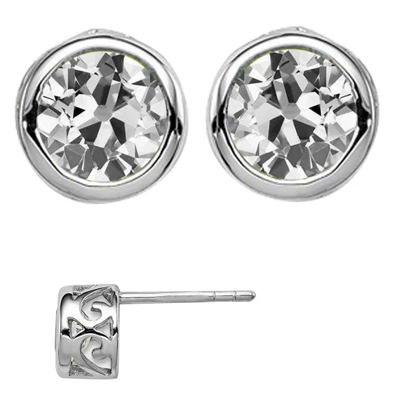 Earrings HarryChadEntcom 4 Ct Stud Earrings Old Cut Bezel Set Earth Mined Diamond Jewelry Earrings HarryChadEntcom 4 Ct Stud Earrings Old Cut Bezel Set Earth Mined Diamond Jewelry