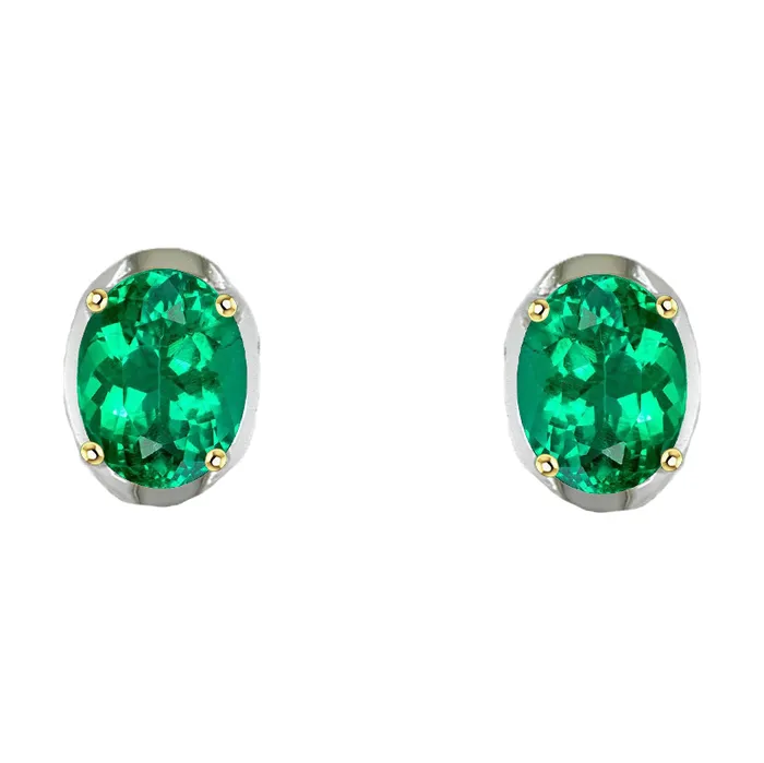 Earrings HarryChadEntcom Oval Colombian Green Emerald Studs Casual Ladies Earrings Earrings HarryChadEntcom Oval Colombian Green Emerald Studs Casual Ladies Earrings