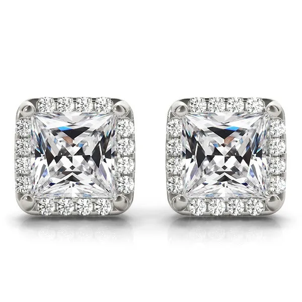 Earrings HarryChadEntcom Square Cut Old Miner Diamond Earrings 1050 Ct Halo Studs Earrings HarryChadEntcom Square Cut Old Miner Diamond Earrings 1050 Ct Halo Studs